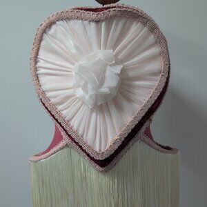 Vintage Victorian French Style Heart-shaped Lamp Shade Art With Fringe